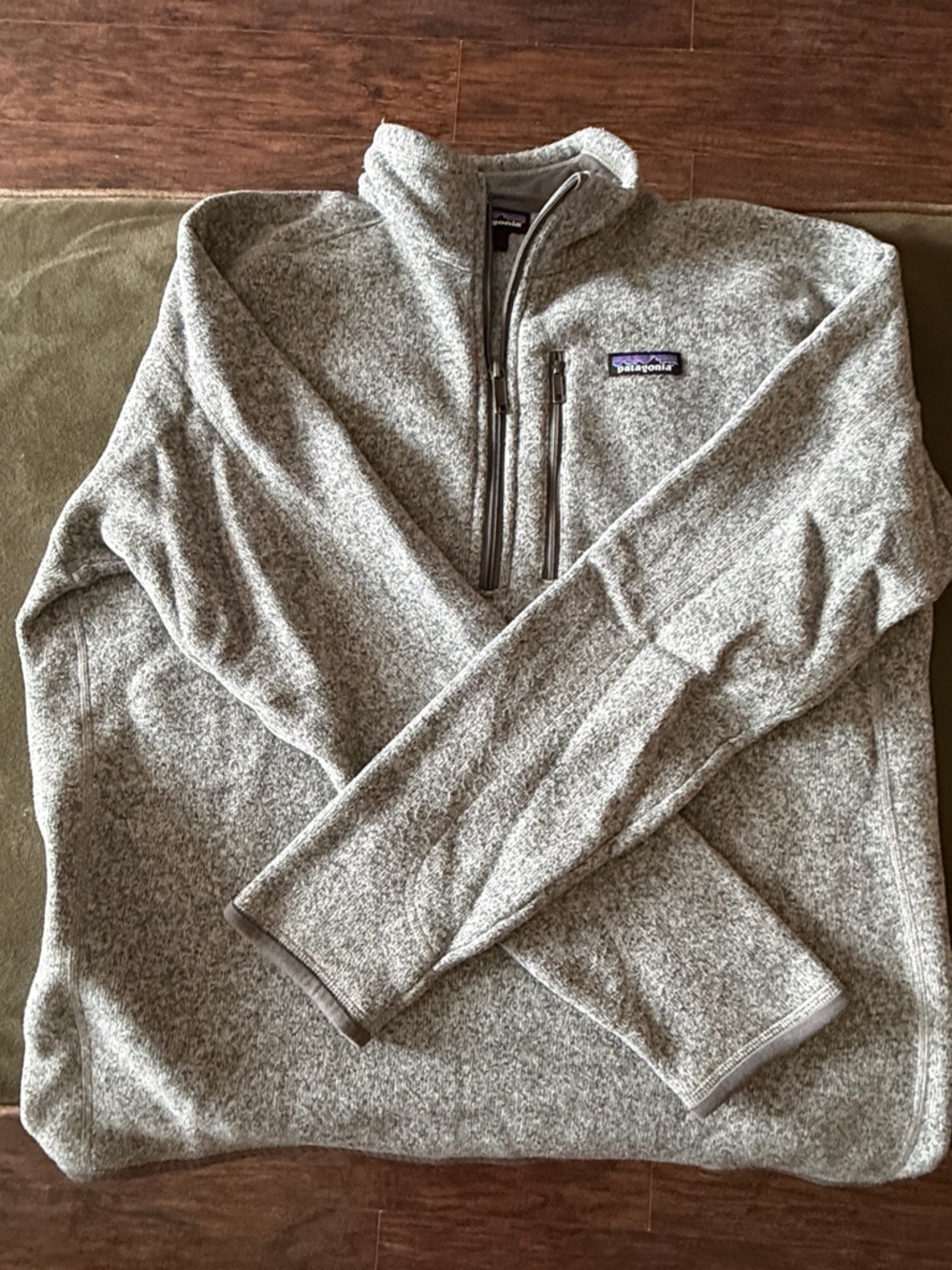 Patagonia Men’s Zip-Up Fleece Pullover - Light Heather Gray XL